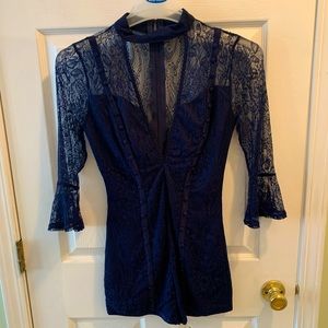 Navy, lace ROMPER dress